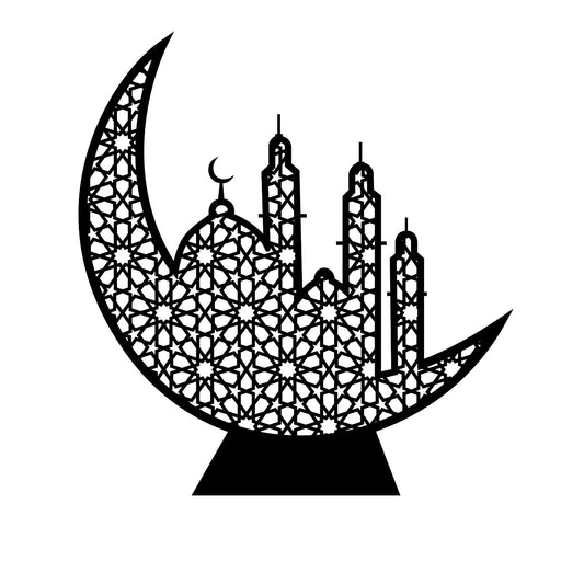 Acrylic Moon with Masjid Stand